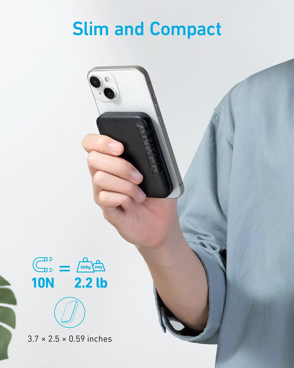 Prijenosna baterija ANKER 321 MagGo 5000mAh 12W crna-5
