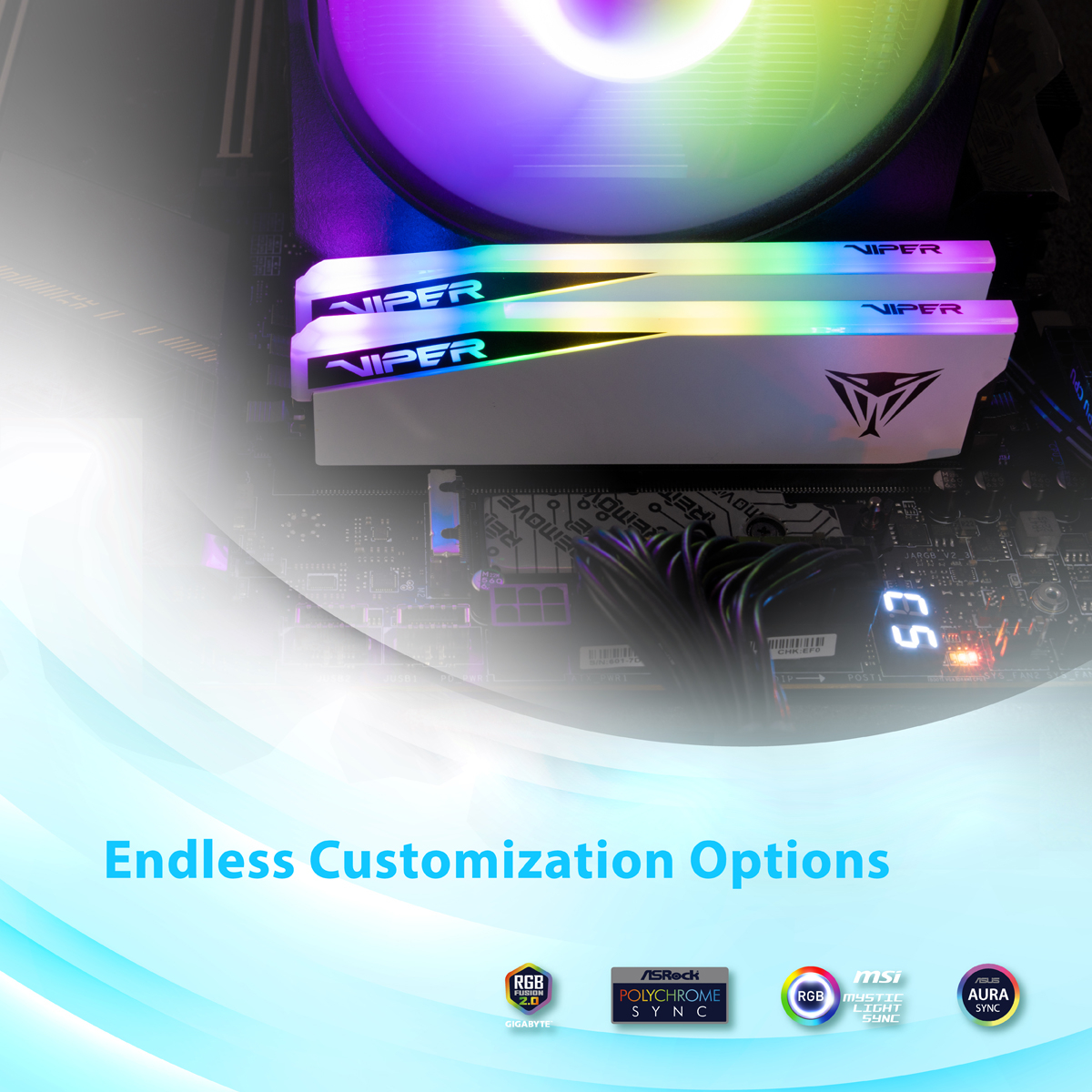 RAM PATRIOT Patriot Viper Elite 5 RGB Kit (ddr5, 32gb kit, 2x16gb, 6200 mhz, cl42, 1.35v)-4