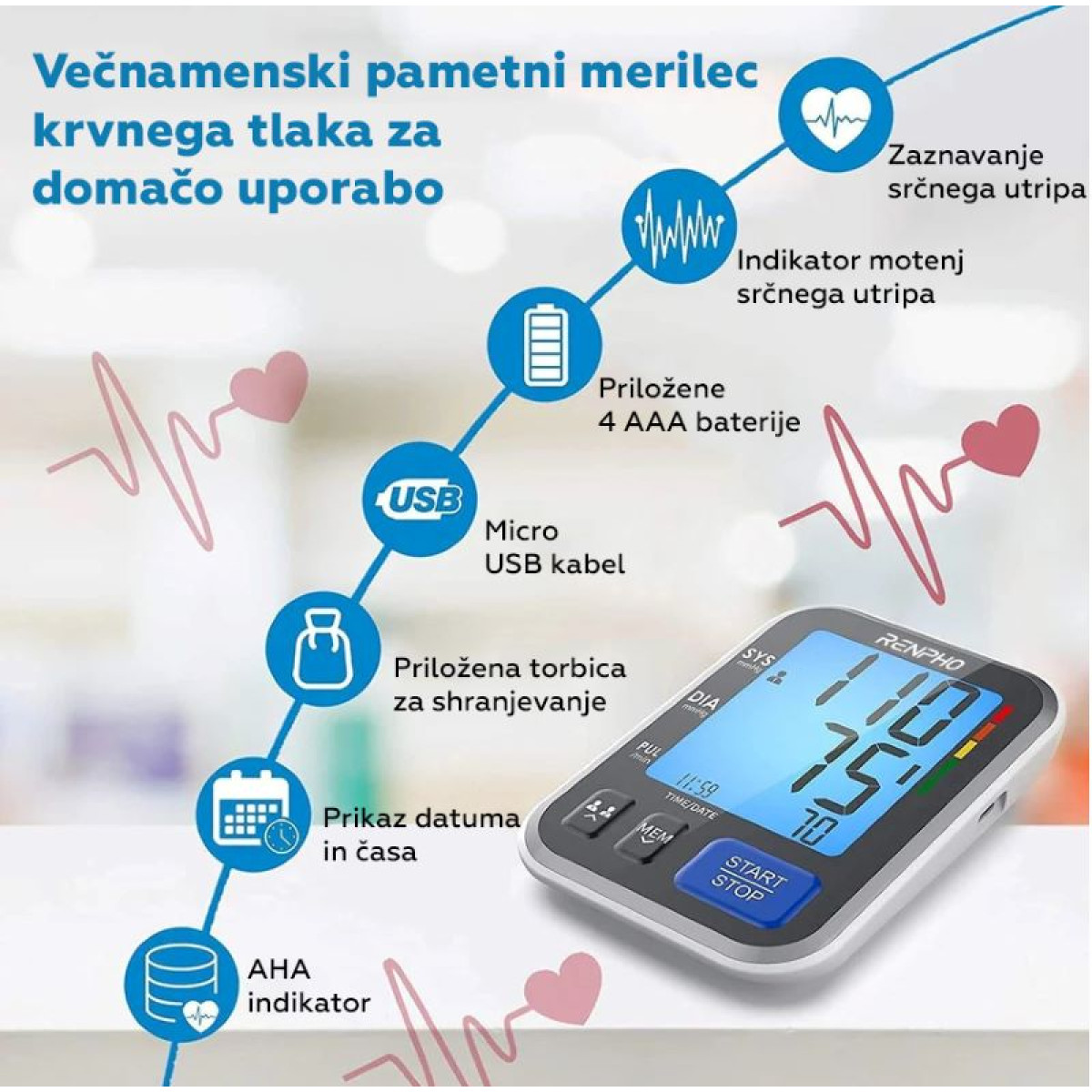 RENPHO Smart blood pressure monitor-5