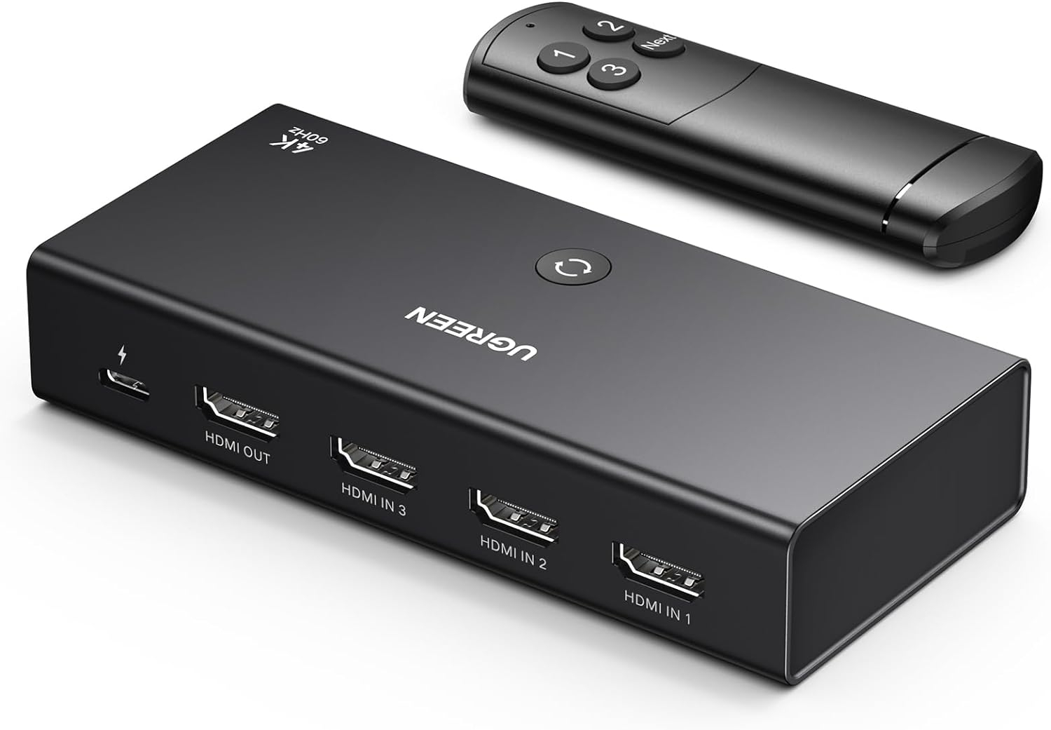HDMI prekidač UGREEN 4K@60Hz, 3 in 1 splitter with 3D HDR Dolby Atmos support-0