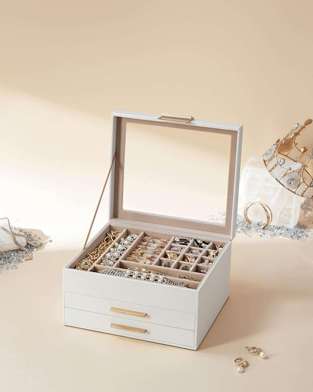 SONGMICS jewelry box three-layer JBC239WT-5