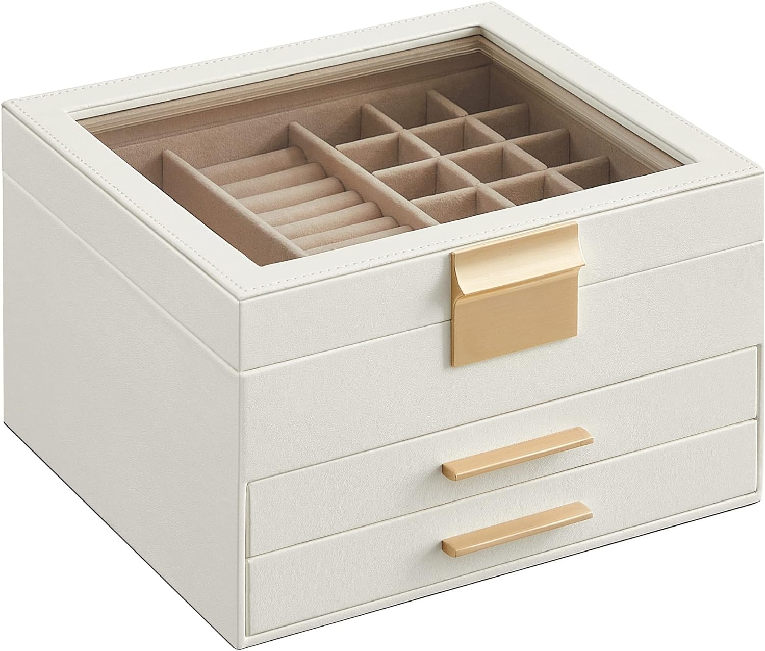 SONGMICS jewelry box three-layer JBC239WT-0