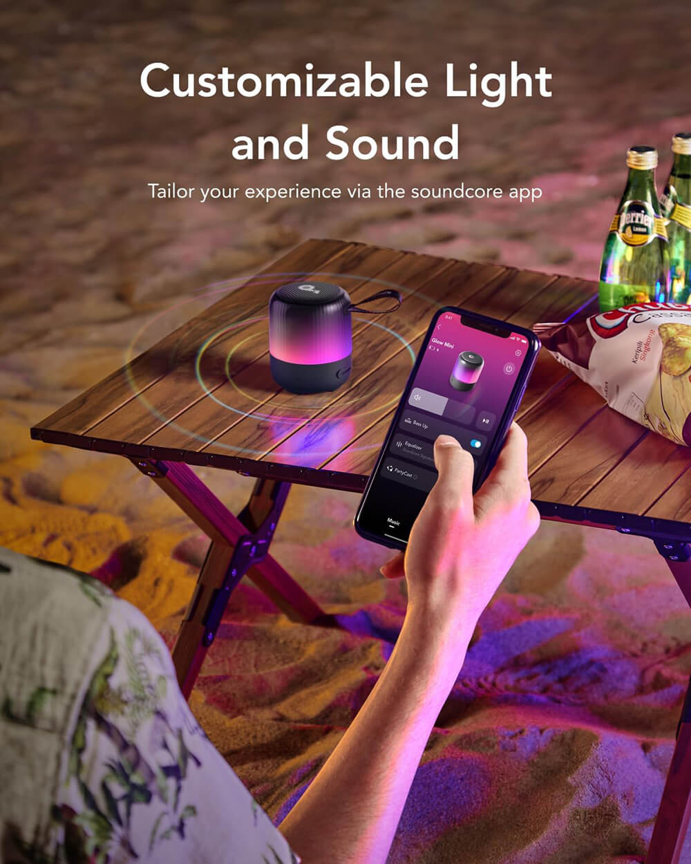 Bluetooth zvučnik ANKER SoundCore Glow Mini Black (Bluetooth, RBG, USB, IPX7)-8