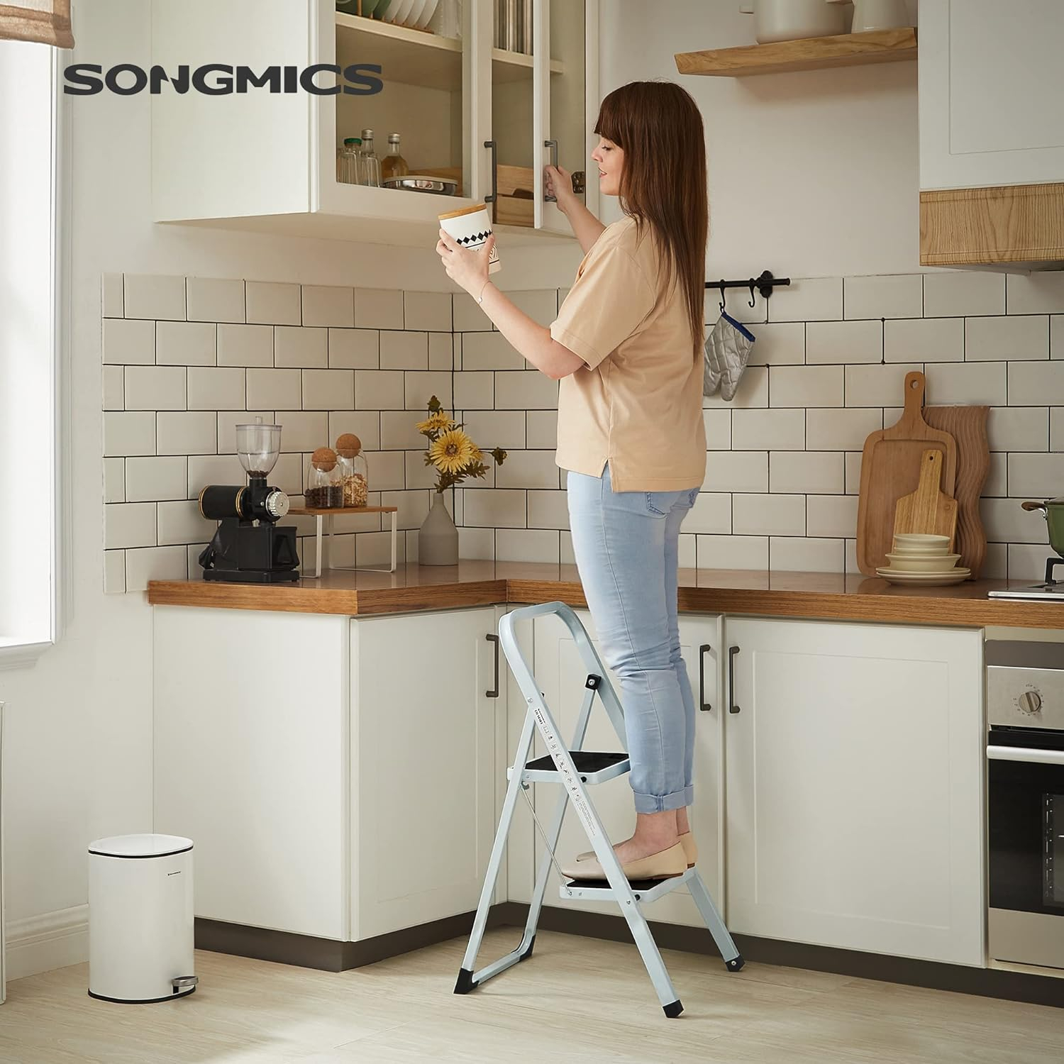 Stopnica SONGMICS GSL12WT 2 stepenice (kapacitet 150 kg)-1