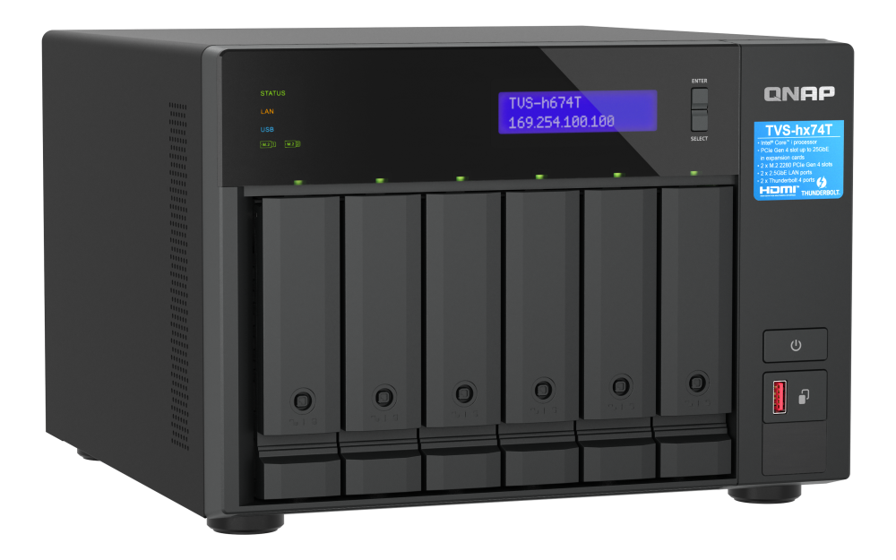 NAS QNAP TVS-h674T 6 diskova, 32GB RAM, 2.5Gb mreža, Thunderbolt-3