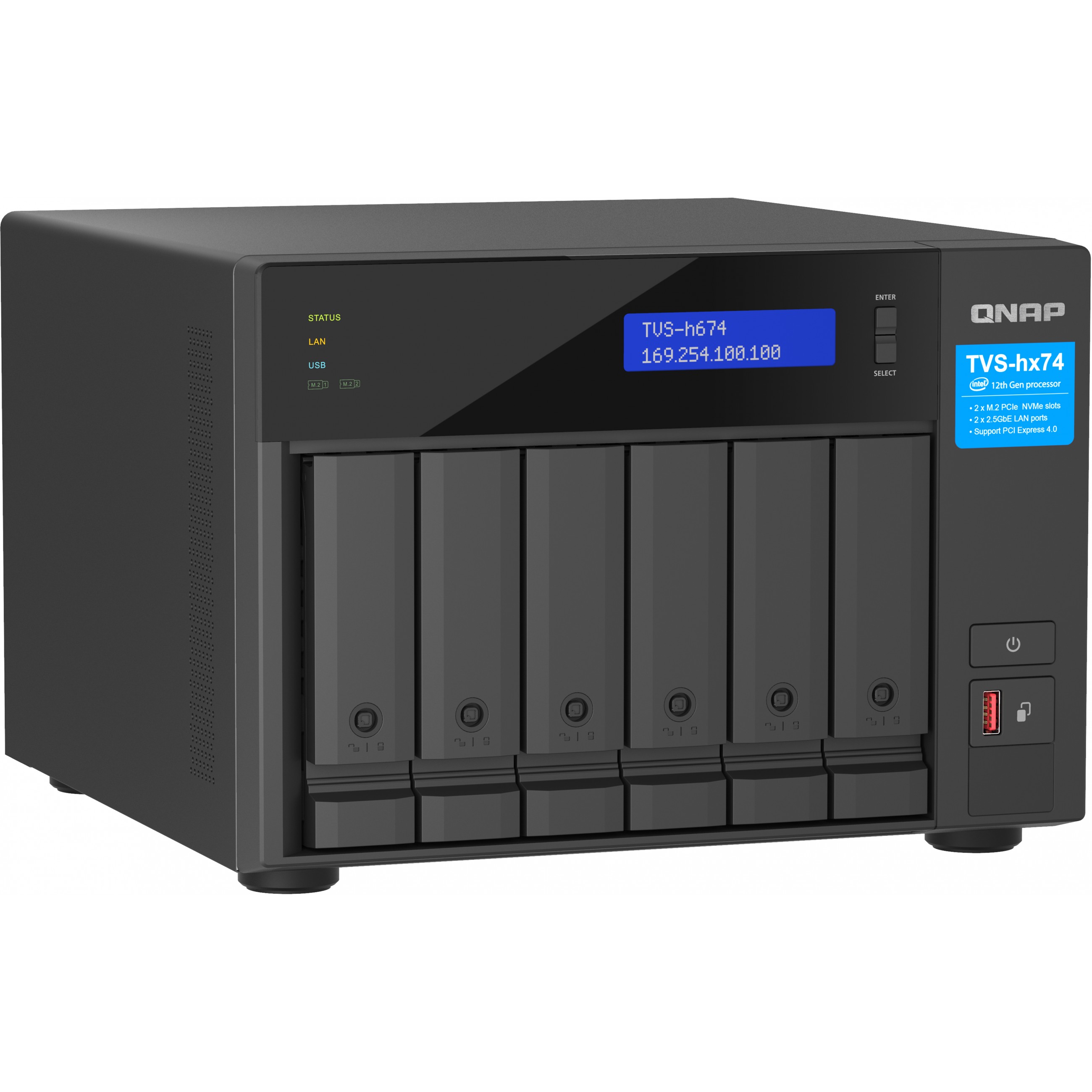 NAS QNAP TVS-h674T 6 diskova, 32GB RAM, 2.5Gb mreža, Thunderbolt-8