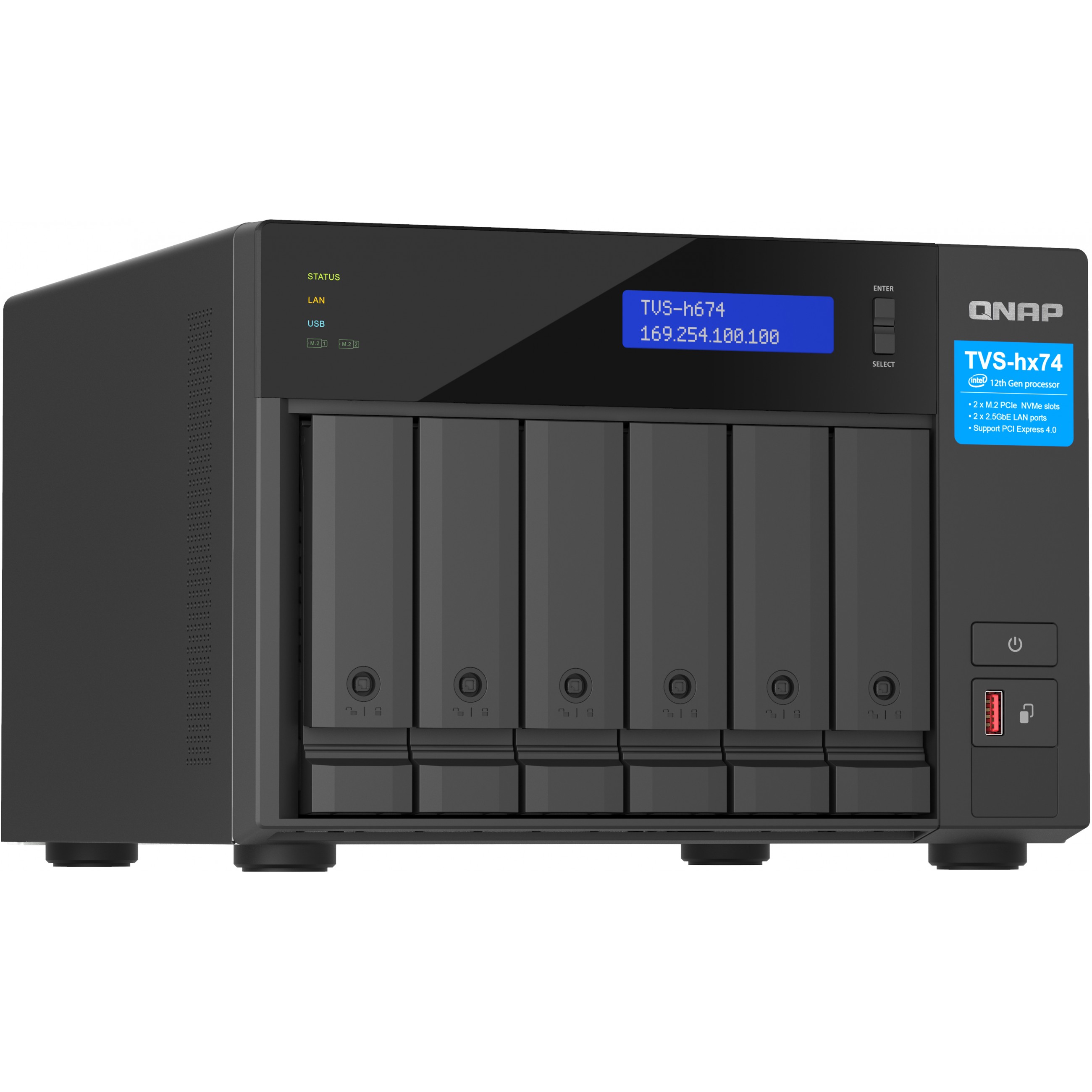 NAS QNAP TVS-h674T 6 diskova, 32GB RAM, 2.5Gb mreža, Thunderbolt-9