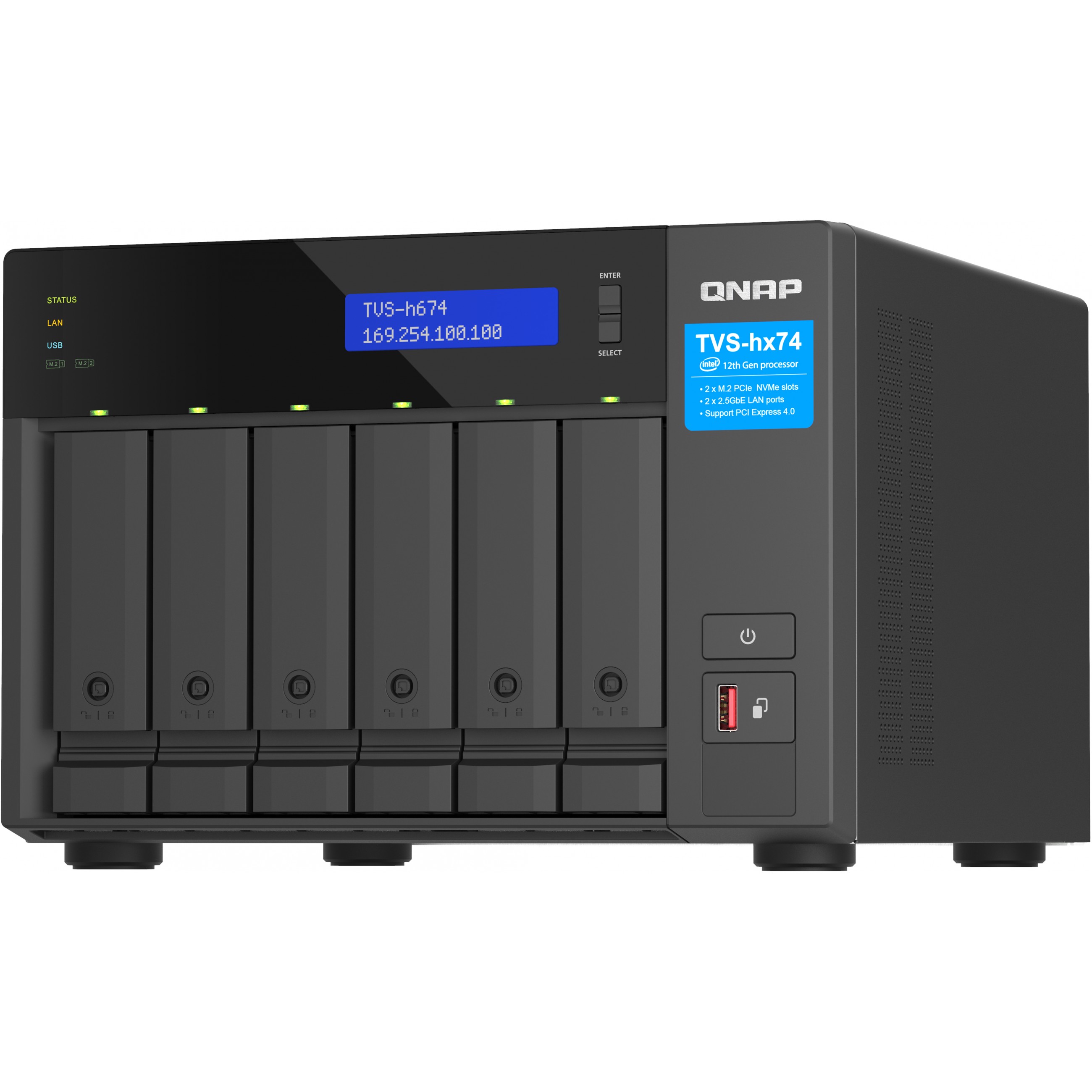 NAS QNAP TVS-h674T 6 diskova, 32GB RAM, 2.5Gb mreža, Thunderbolt-11