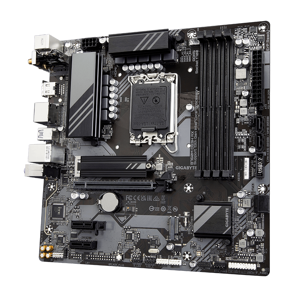 GIGABYTE B760M DS3H AX, DDR5, SATA3, USB3.2Gen2, DP, WiFi 6E, LGA1700 mATX-2