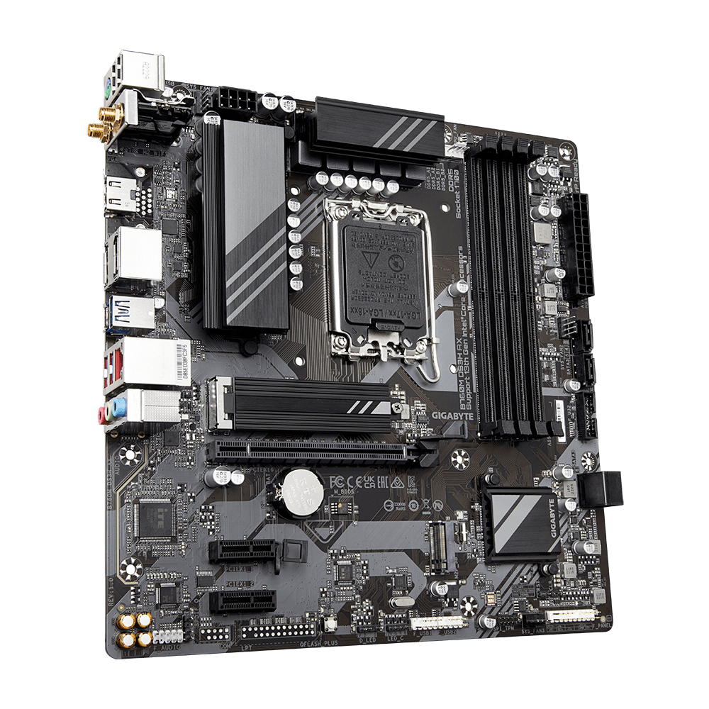 GIGABYTE B760M DS3H AX, DDR5, SATA3, USB3.2Gen2, DP, WiFi 6E, LGA1700 mATX-1