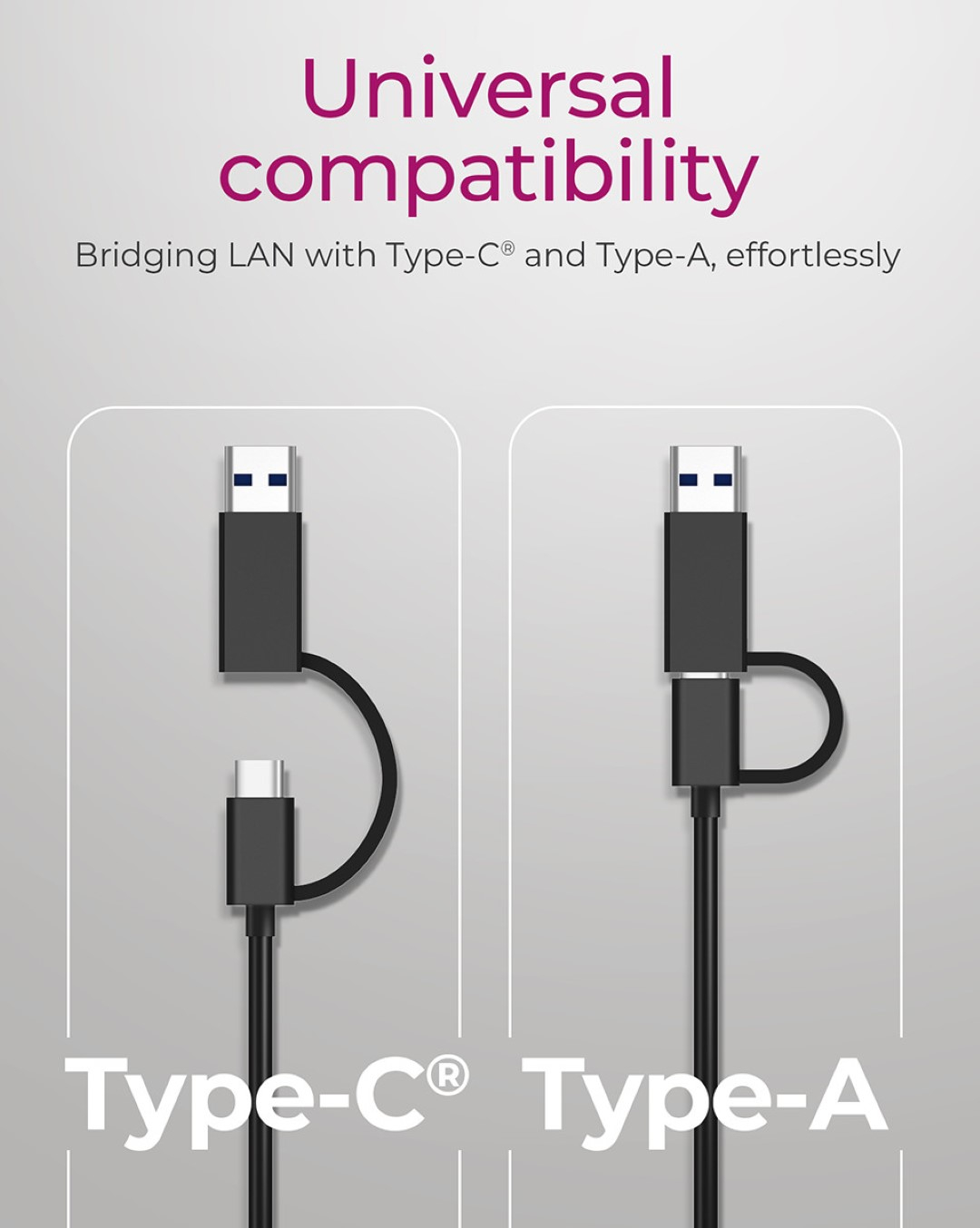 Icybox IB-LAN301-C3 USB-A and USB-C network card/adapter to 2.5 Gbit Ethernet-1
