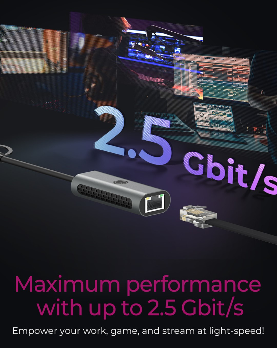Icybox IB-LAN301-C3 USB-A and USB-C network card/adapter to 2.5 Gbit Ethernet-2