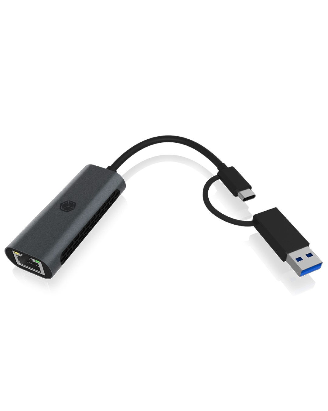 Icybox IB-LAN301-C3 USB-A and USB-C network card/adapter to 2.5 Gbit Ethernet-0