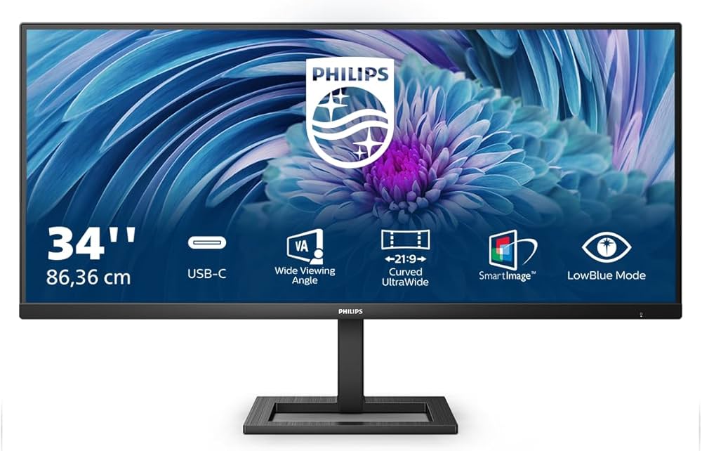 Monitor PHILIPS 346E2LAE 34" UltraWide (3440x1440, 100Hz, VA, 4ms, 40001, 300cd/m²)-8