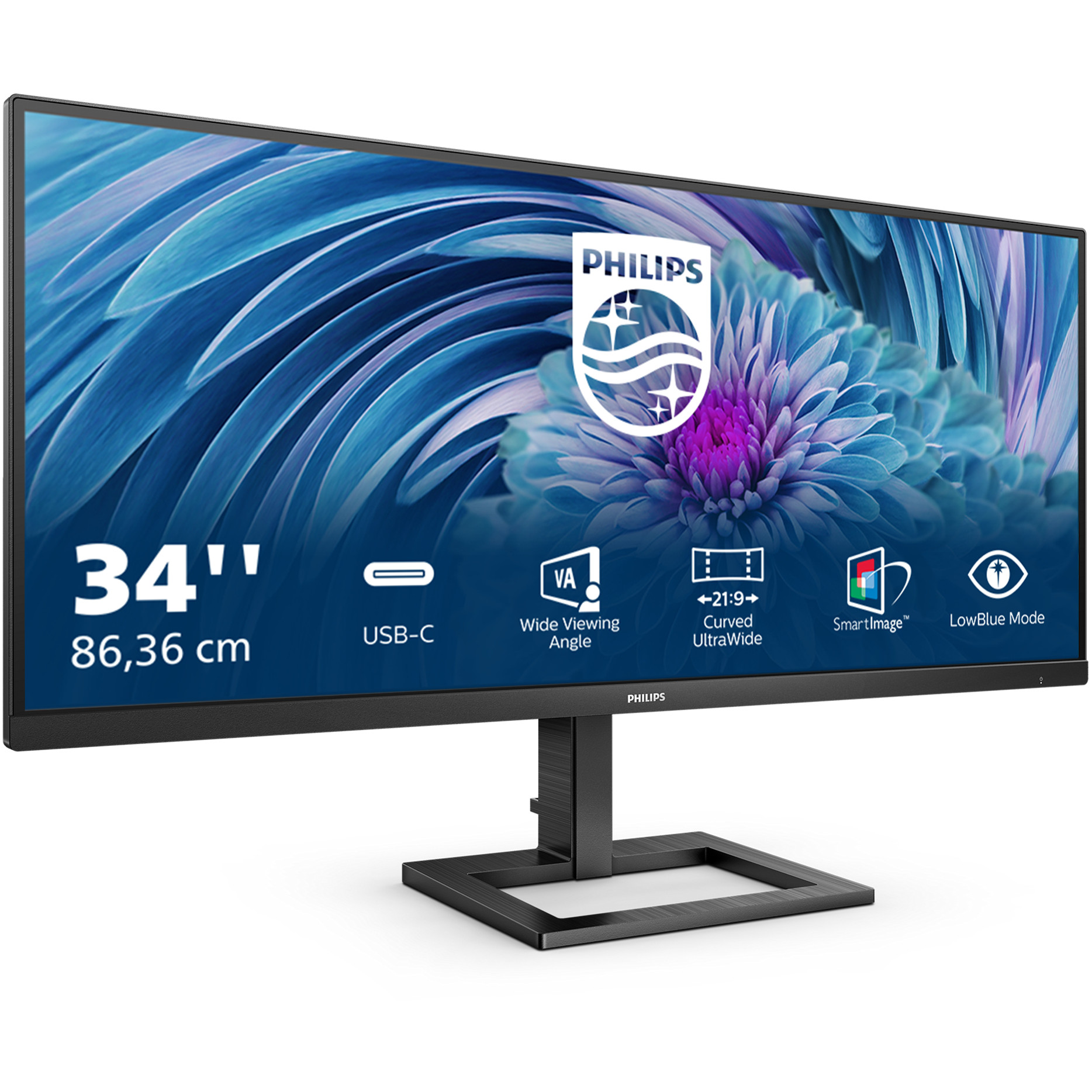 Monitor PHILIPS 346E2LAE 34" UltraWide (3440x1440, 100Hz, VA, 4ms, 40001, 300cd/m²)-14