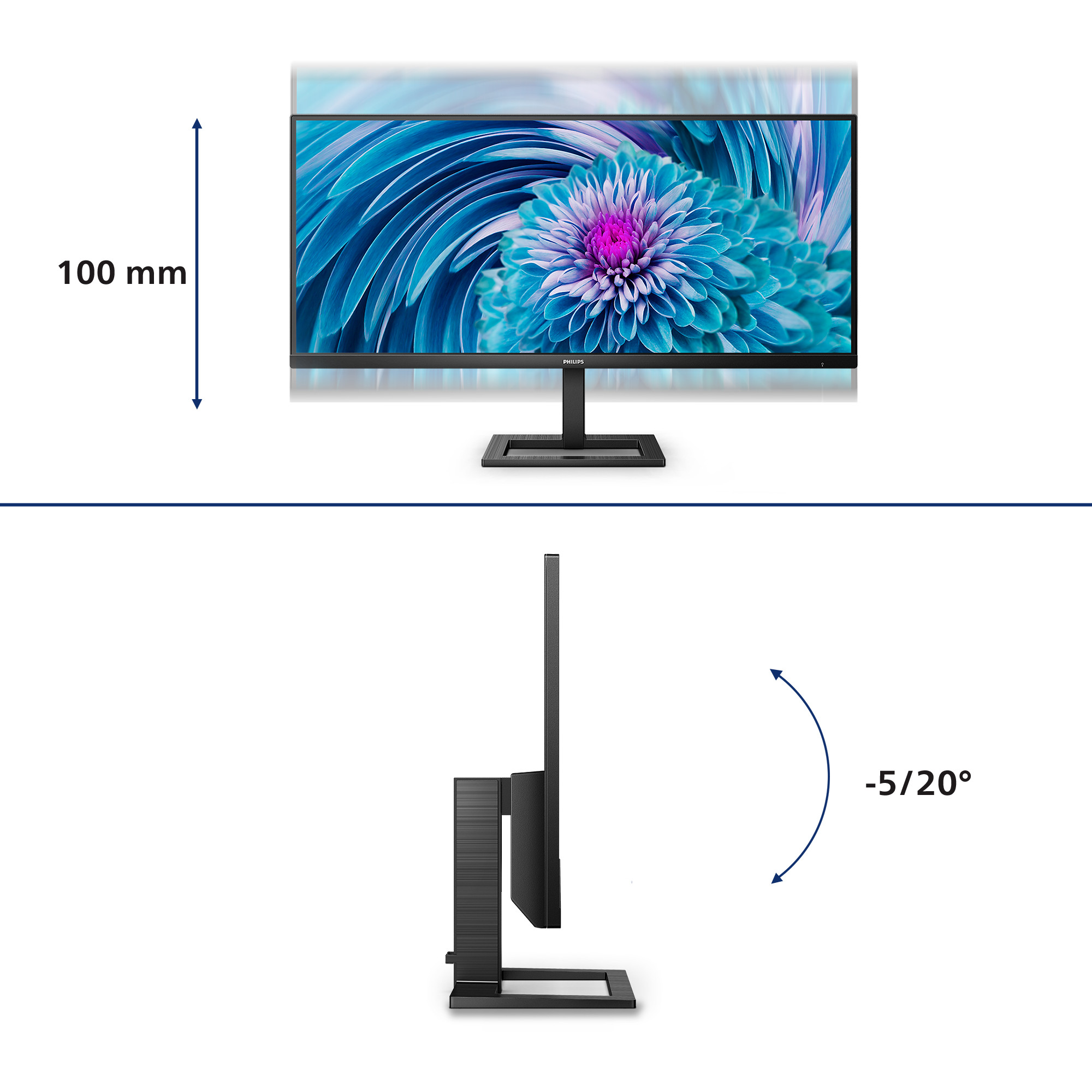 Monitor PHILIPS 346E2LAE 34" UltraWide (3440x1440, 100Hz, VA, 4ms, 40001, 300cd/m²)-15