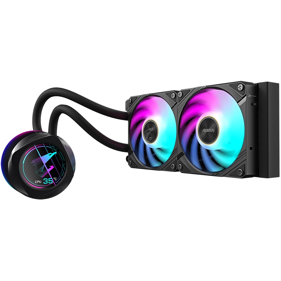 Vodeno hlađenje GIGABYTE AORUS WATERFORCE X II 240 za INTEL/AMD procesore (2 x 120mm ARGB ventilatori, 800~2400 RPM, protok zraka do 72 CFM)-5