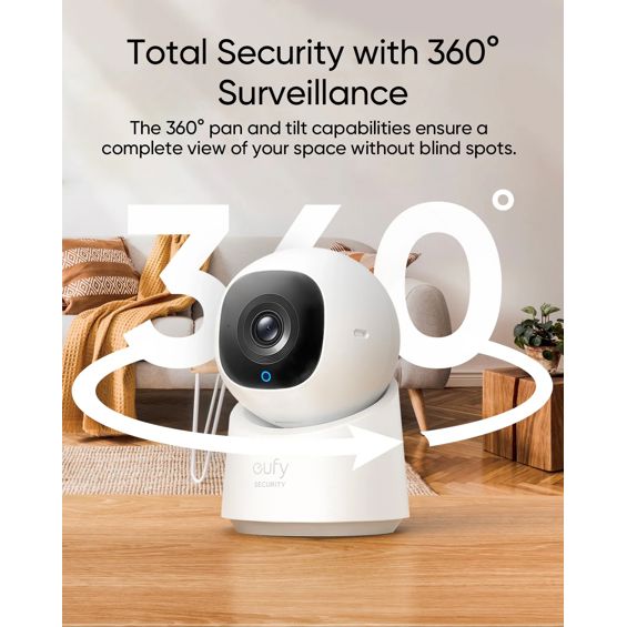 Sigurnosna kamera ANKER Eufy Security C220 (2K rezolucija, 360° panoramski pogled, praćenje i detekcija pokreta s AI, dvosmjerna audio komunikacija)-20
