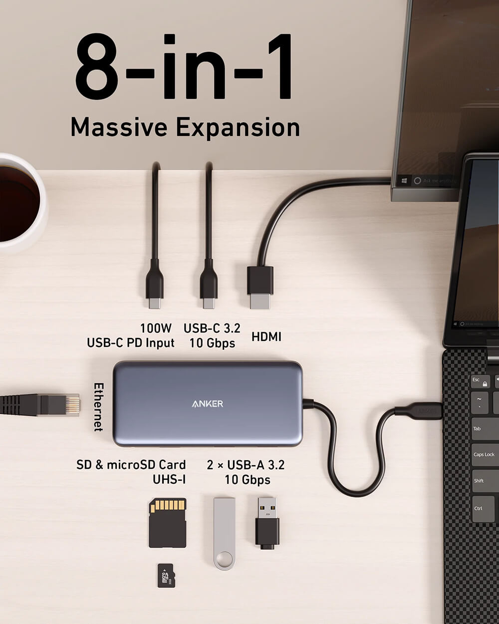 Anker 555 USB-C Hub, 8 in 1-1