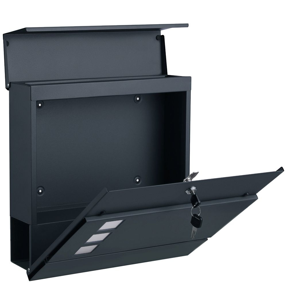 Mailbox SONGMICS GMB052G01 (materijal pocinčani čelik, boja antracit, dimenzije 37 x 10.5 x 37 cm, težina 3.4 kg)-5