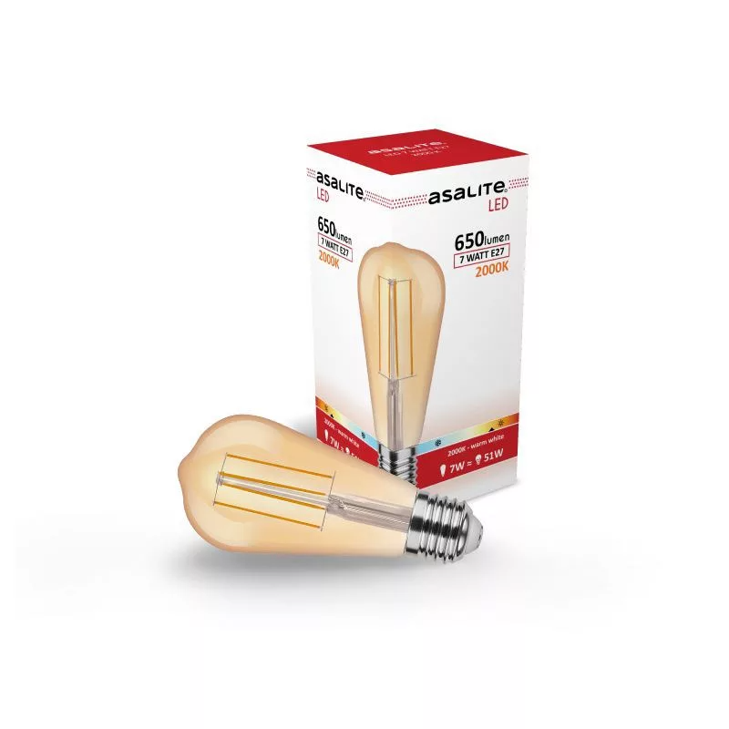 LED žarulja ASALITE Filament 7W (E27, 2000K, 650lm, 25,000 radnih sati, 360° kut svjetlosti)