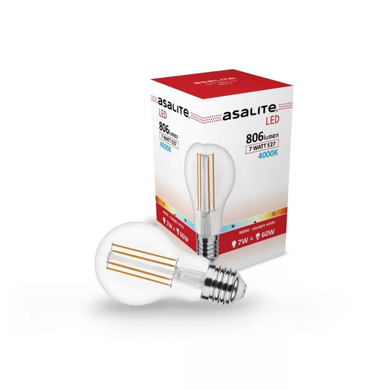 Asalite LED 7W, E27, 4000K, 806lm
