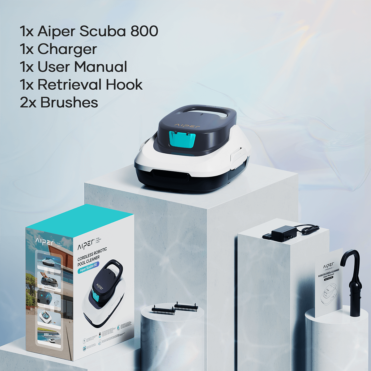 Aiper Scuba 800 battery robot vacuum cleaner for swimming pools-8