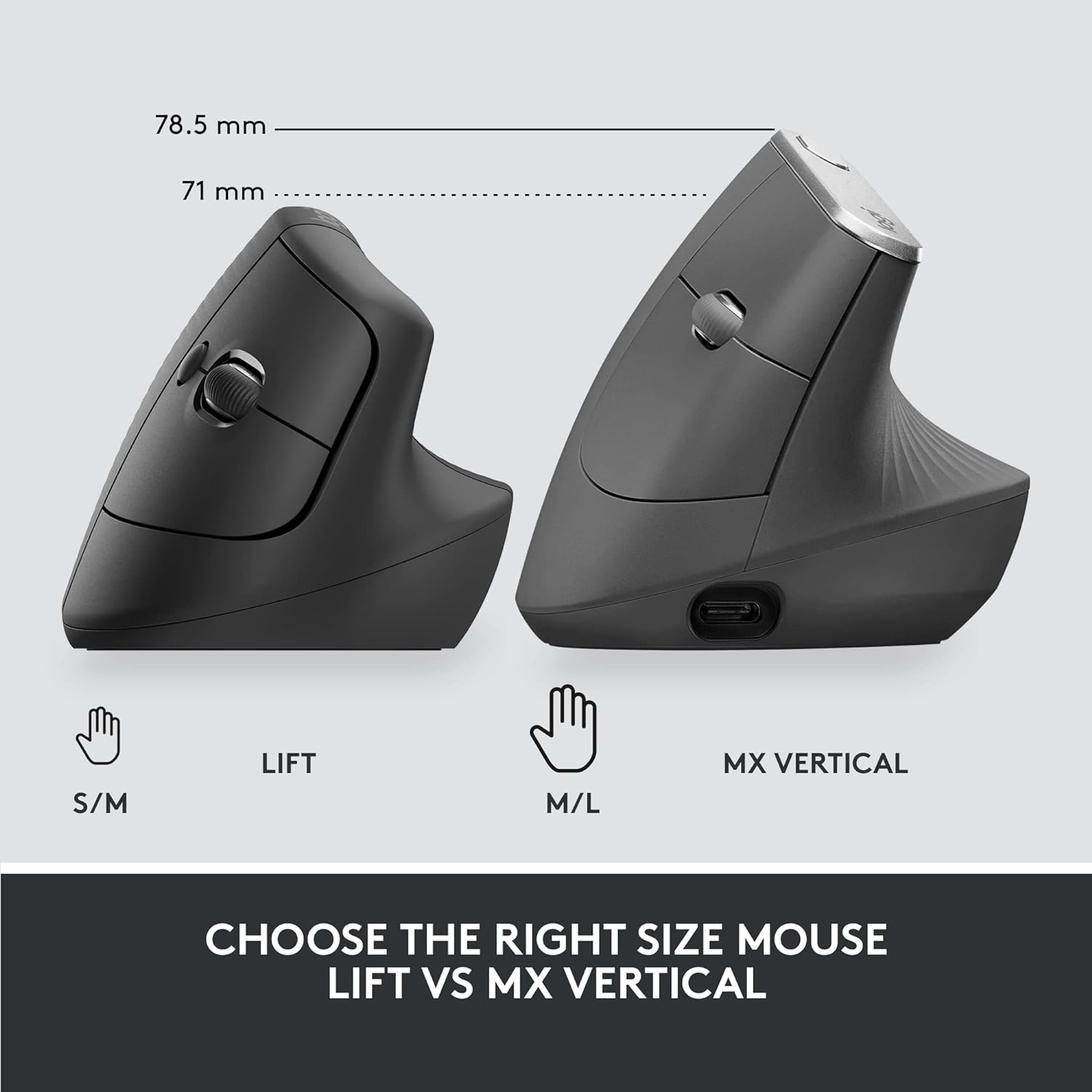 Miš LOGITECH Mouse Lift for Business, graphite OEM-7