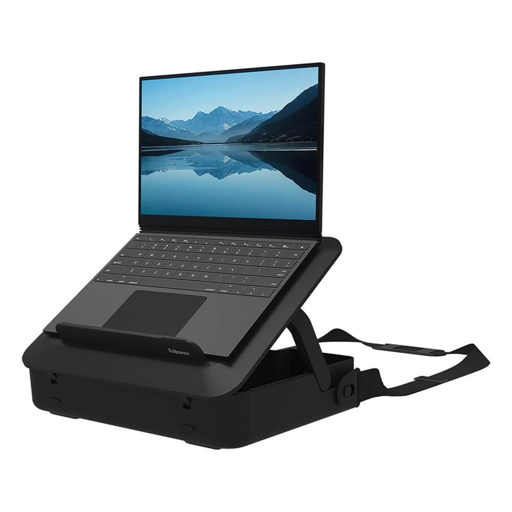 Torba za laptop FELLOWES BREYTA s ugrađenim stalkom za laptop, crna (za laptop do 14'', težina do 4 kg, 5 postavki visine, zaključavanje)-0