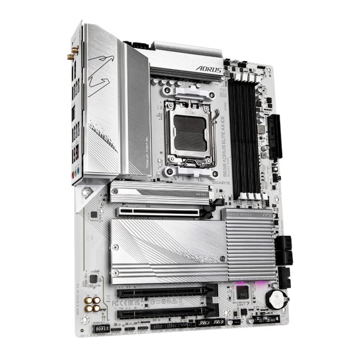 GIGABYTE B650 AORUS ELITE AX ICE, DDR5, SATA3, USB3.2Gen2x2, DP, 2.5GbE, WiFi 6E, AM5 ATX-9