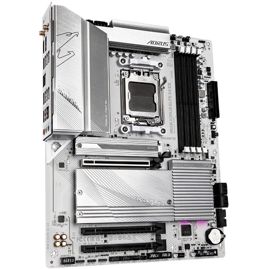 GIGABYTE B650 AORUS ELITE AX ICE, DDR5, SATA3, USB3.2Gen2x2, DP, 2.5GbE, WiFi 6E, AM5 ATX-4