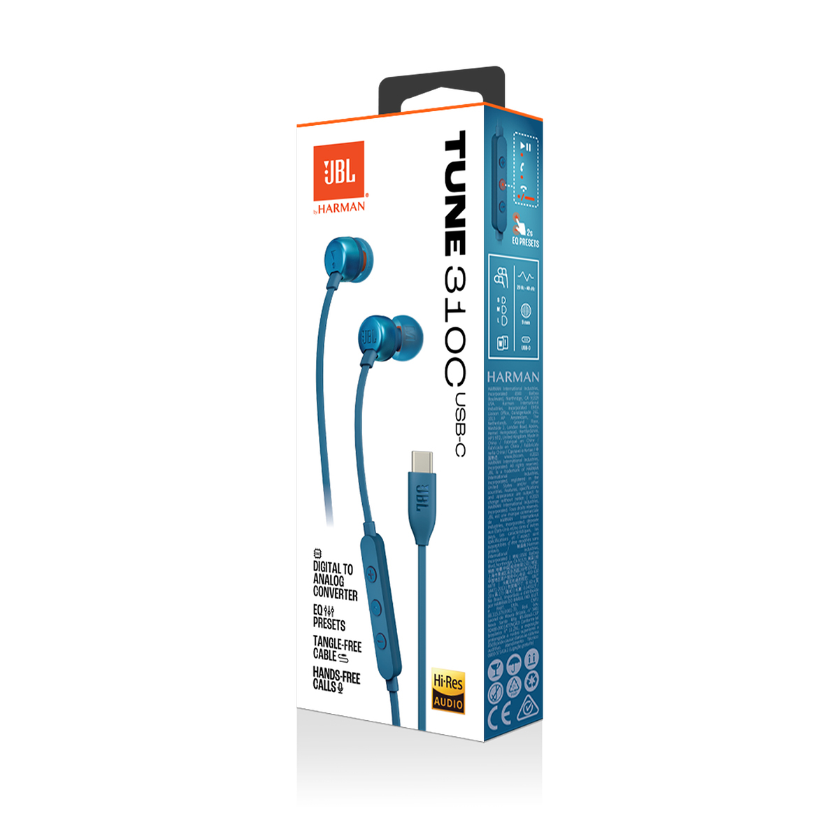 Slušalice JBL Tune 310C, USB-C, žične, plave-8