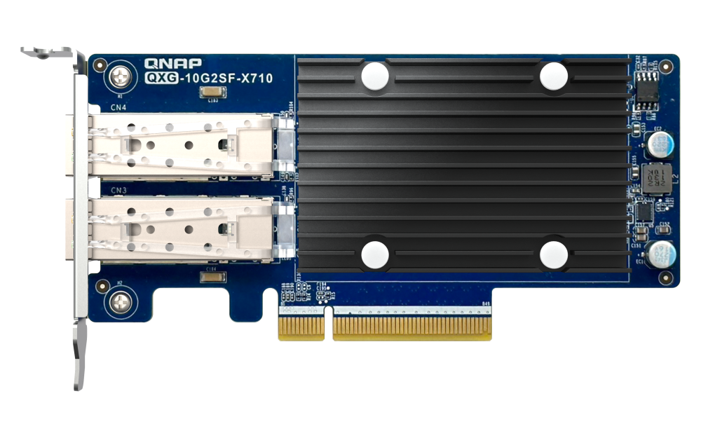 Mrežna kartica QNAP QXG-10G2SF-X710 (2x SFP+ portovi, 10Gb/1Gb, PCIe Gen3 x8, SR-IOV, bez ventilatora)