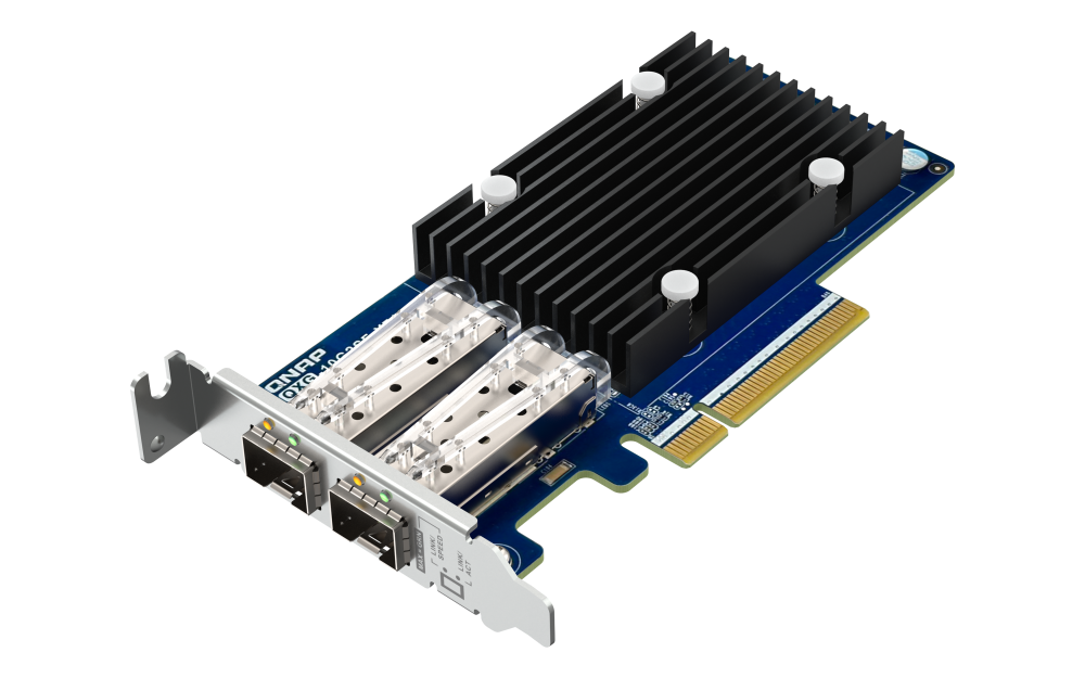 Mrežna kartica QNAP QXG-10G2SF-X710 (2x SFP+ portovi, 10Gb/1Gb, PCIe Gen3 x8, SR-IOV, bez ventilatora)-1
