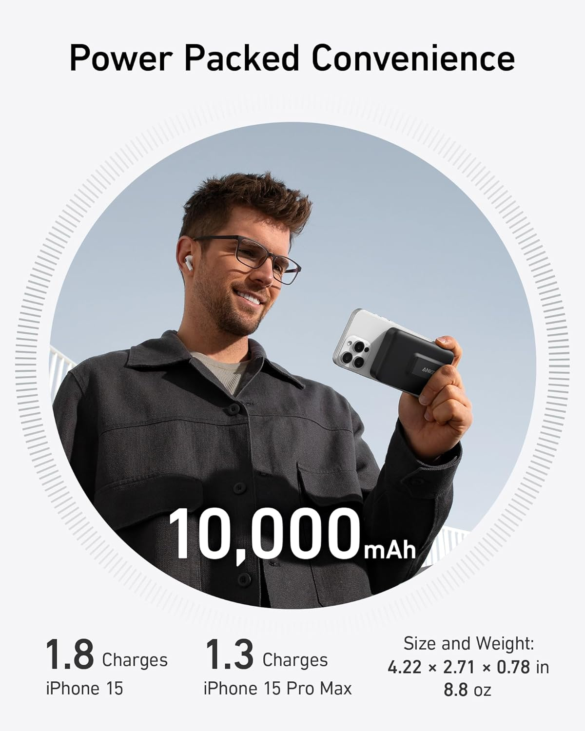 Prijenosna baterija ANKER 633 MagGo (10.000 mAh, magnetsko bežično punjenje 15 W, USB-C 27 W, crni)-5