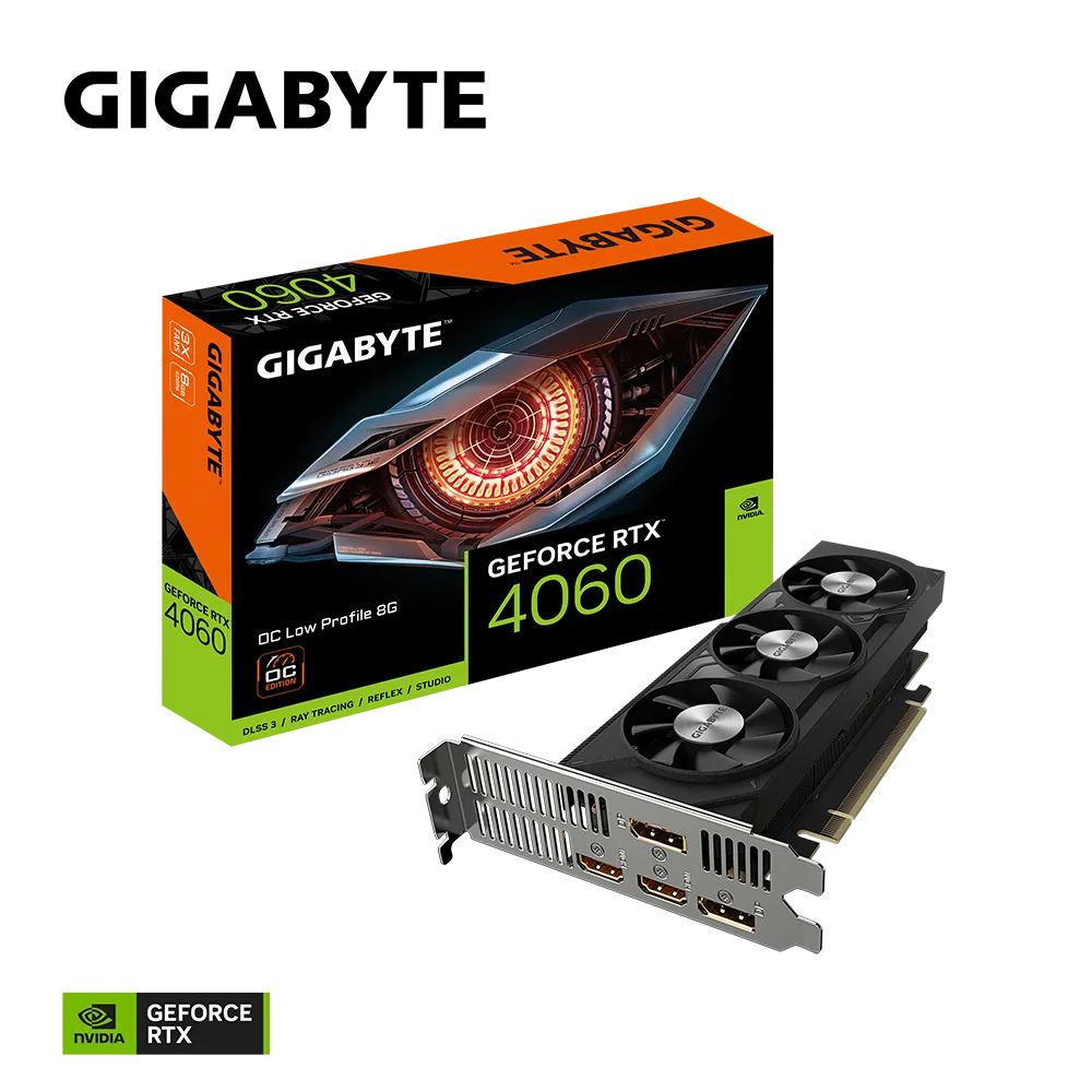 Graphics card GIGABYTE GeForce RTX 4060 OC Low Profile 8G, 8GB GDDR6, PCI-E 4.0-0