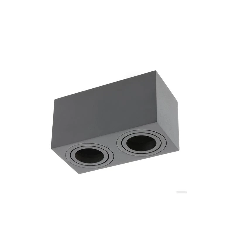 Stropna lampa GTV AVEIRO DUO BIS (2xGU10, crna, aluminijsko/željezno kućište, IP20, 160x80x90mm)
