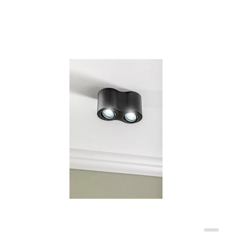 Stropna lampa GTV AVEIRO DUO BIS (2xGU10, 230V, IP20, crna, aluminij/lijevano željezo)-2