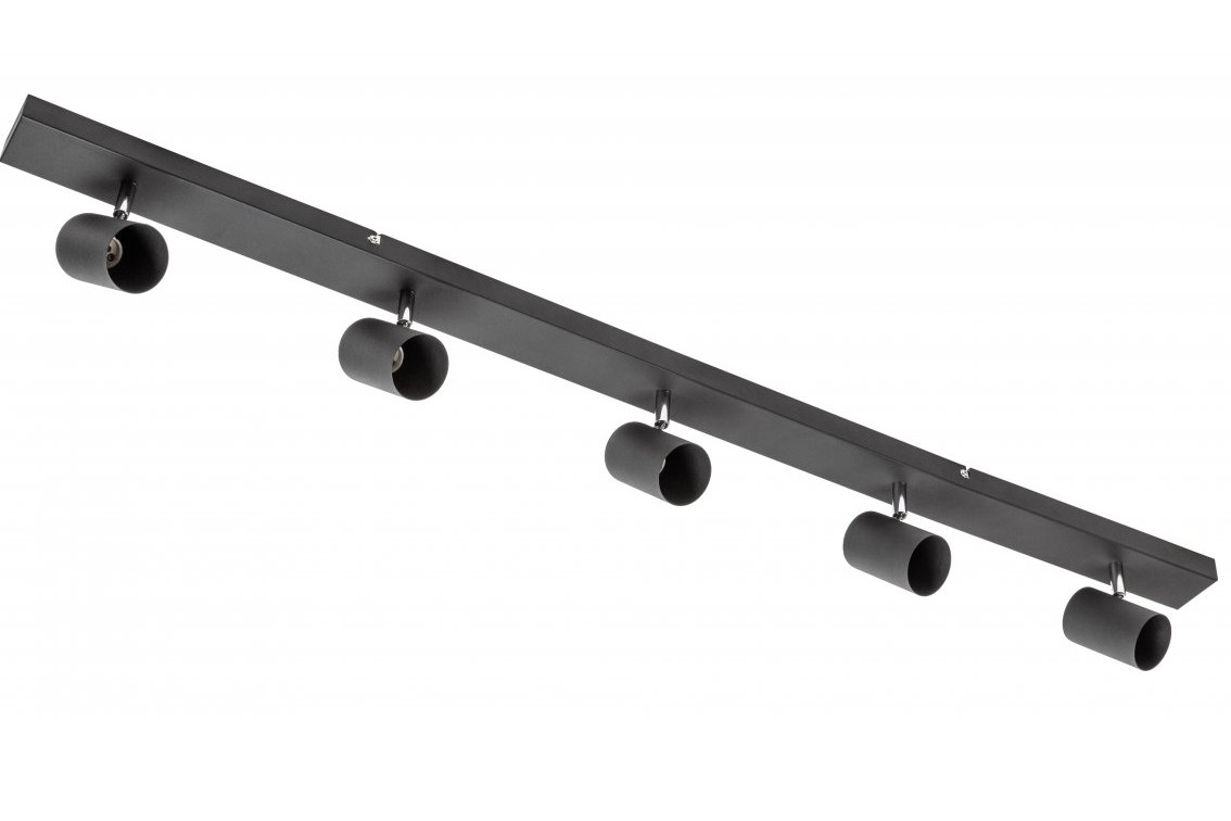 Stropna lampa GTV VENETO 5xGU10 230V IP20, crna (max. 5x20W, GU10, IP20, aluminij/lijevano željezo, 1200 x 80 x 120mm)-3