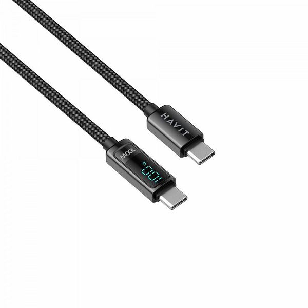 HAVIT charging cable USB-C to USB-C with LCD, 2M-4