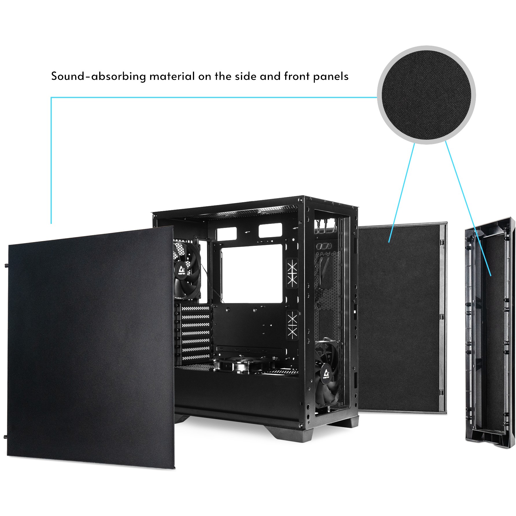 Kućište za računalo CHIEFTEC APEX Q Silent (E-ATX, USB3.2 Gen2, crno)-15