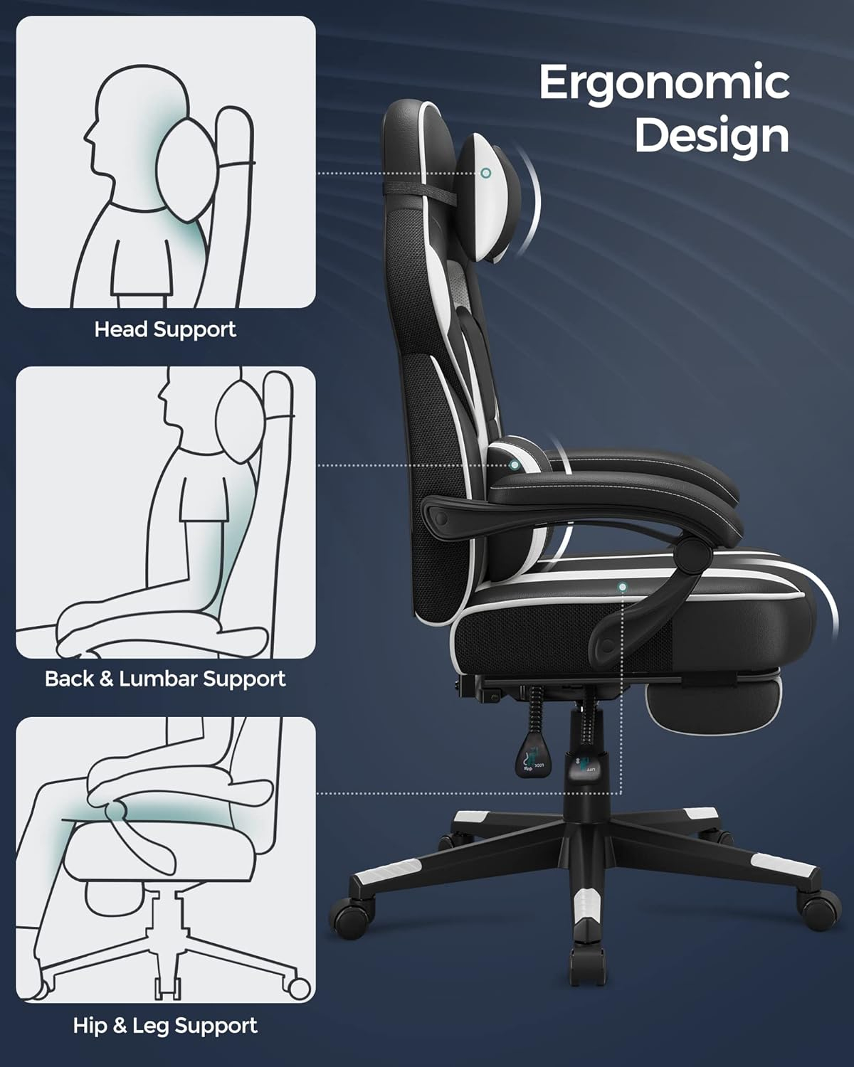 SONGMICS OBG73BRV1 Gaming chair, black-red-8