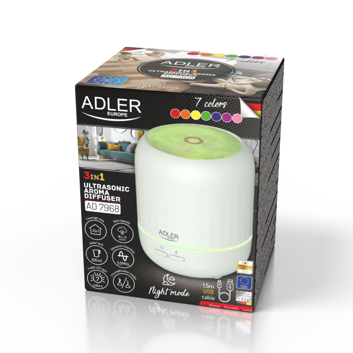 Ultrazvučni difuzor ADLER AD 7968 3-u-1 (USB)-12