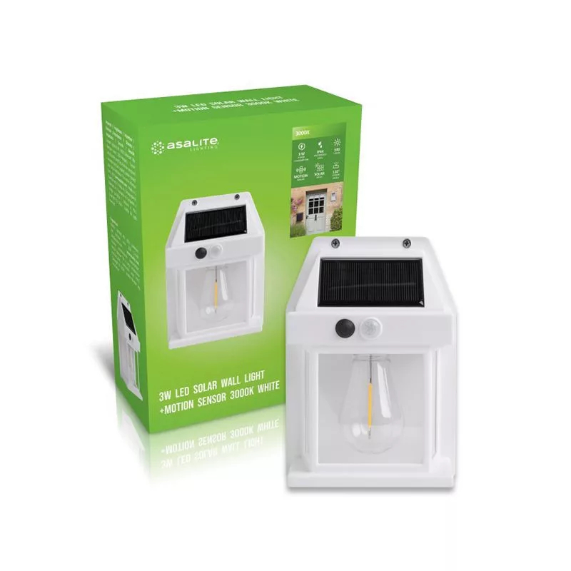 Solarna zidna lampa ASALITE LED IP44 3W (Bijela, 3000K, 100 lumena)