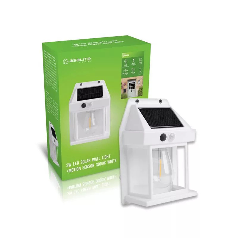 Solarna zidna lampa ASALITE LED IP44 3W (Bijela, 3000K, 100 lumena)-4