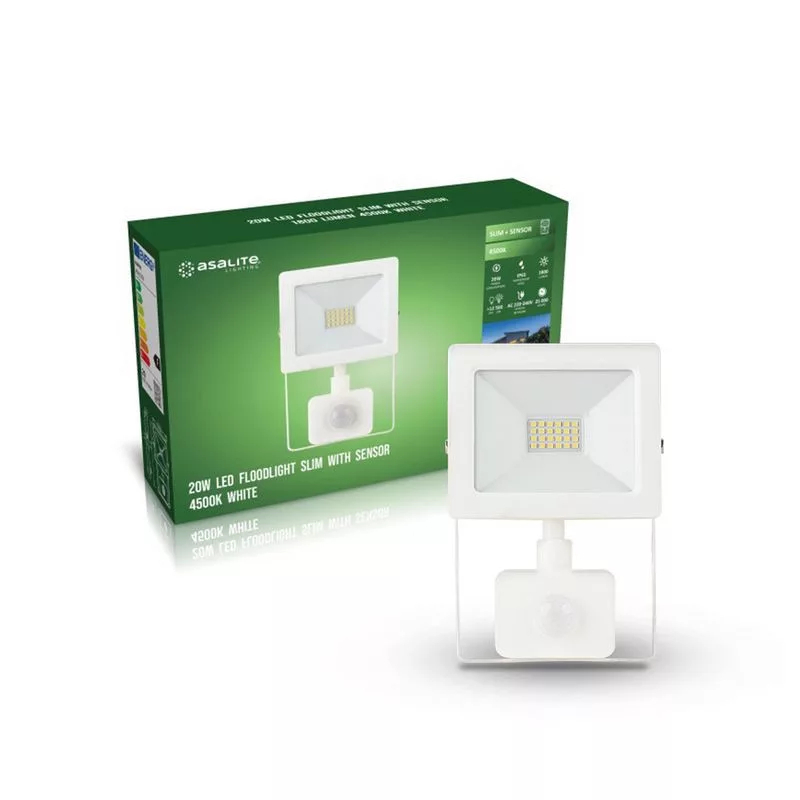 Reflektor s senzorom Asalite LED slim 20W (Bijela, 4500K, 1800 lumena)-0