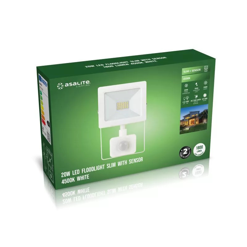 Reflektor s senzorom Asalite LED slim 20W (Bijela, 4500K, 1800 lumena)-4