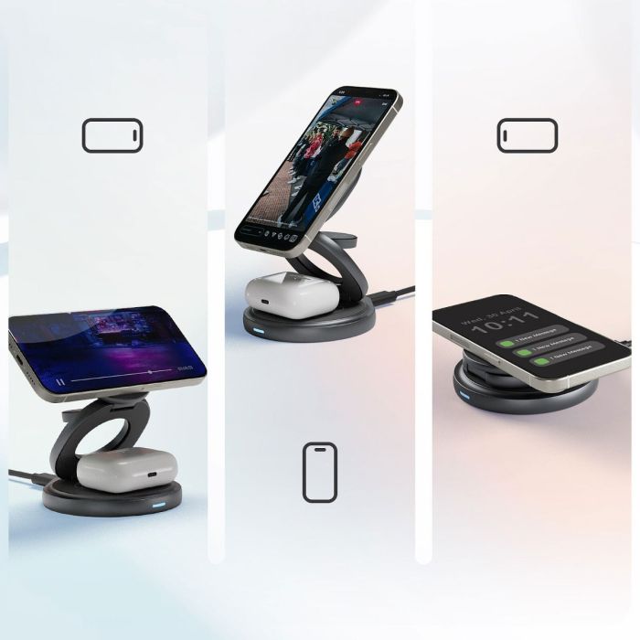 Icybox 3in1 wireless magnetic charger for phones and watches-3