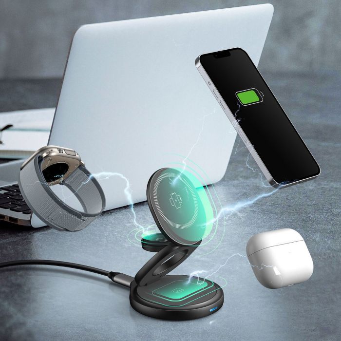 Icybox 3in1 wireless magnetic charger for phones and watches-5