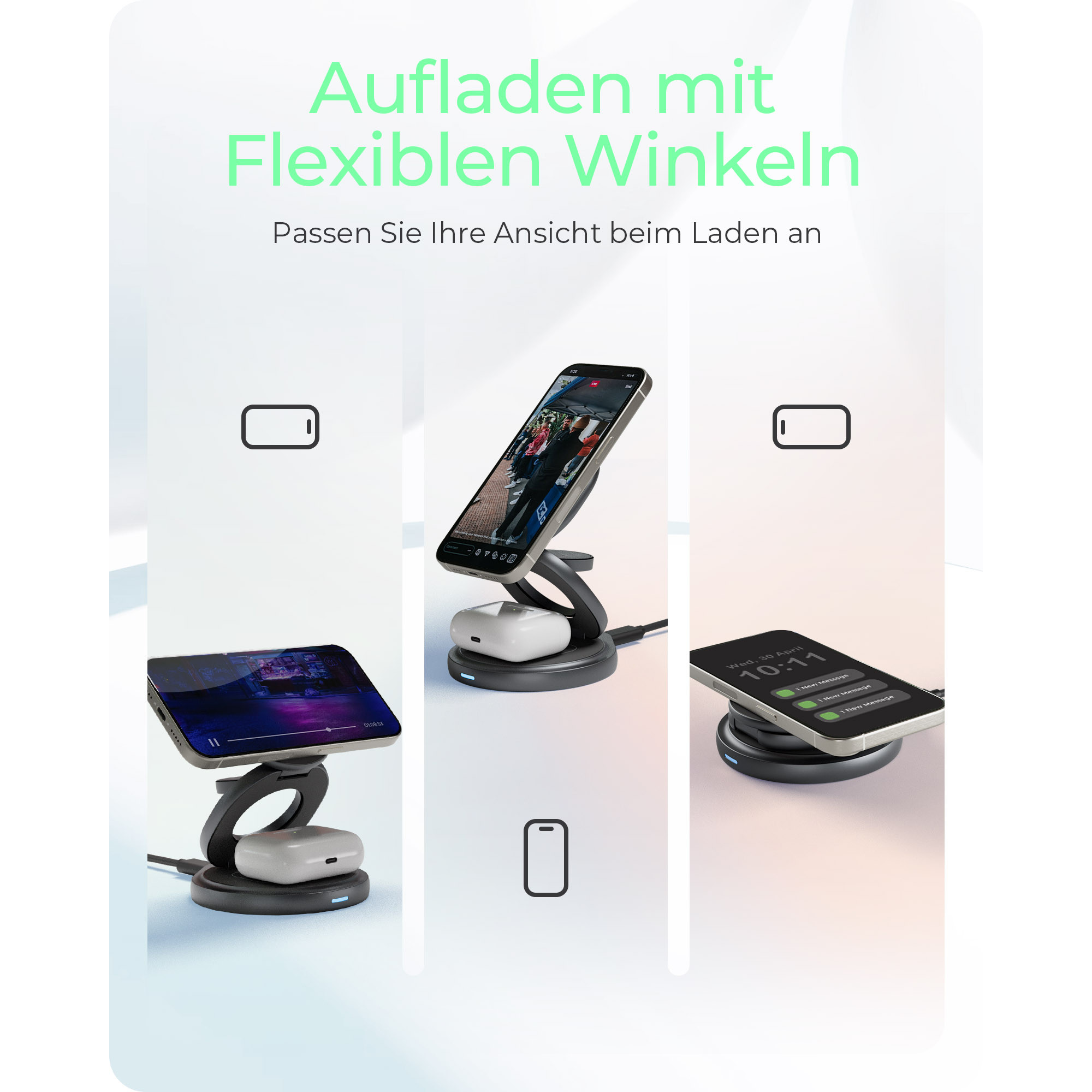 Icybox 3in1 wireless magnetic charger for phones and watches-9
